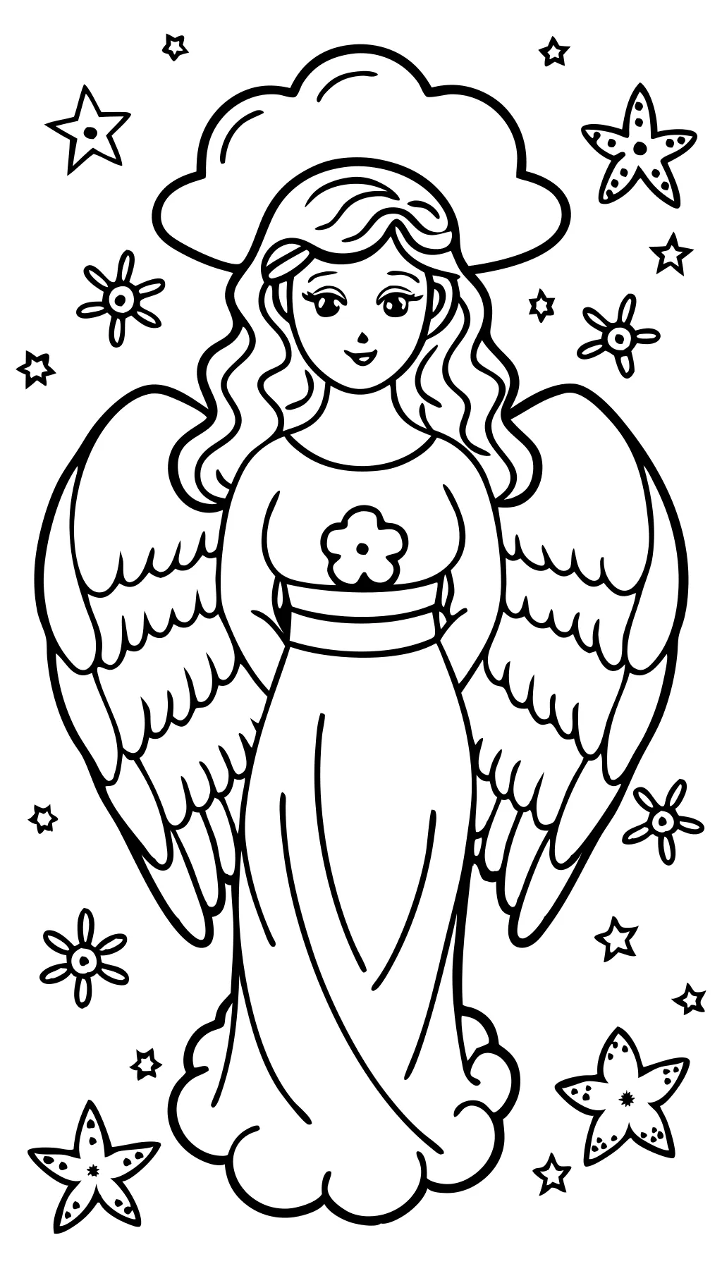 coloring page angel